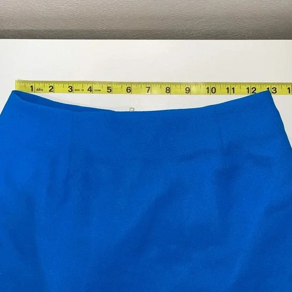 Page Neon Blue Lined Zip Back Mini Skirt Small Women’s - Picture 8 of 11